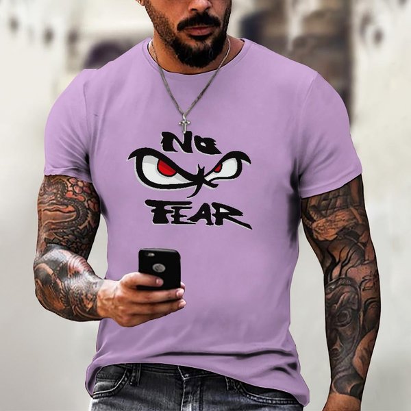 Camiseta De Verano Para Hombre Street Casual Manga Corta Estampada Camisetas Moda Masculina Ropa Oversize Cuello Redondo Jersey Tops Divertidos M Black-image
