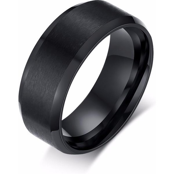 Vnox Klasyczna ObrąCzka śLubna Dla MężCzyzn I Kobiet Ze Stali Nierdzewnej PierśCionek Na Palec BiżUteria 6Mm 8Mm Klasyczny GłAdki PierśCionek 9 Black-image