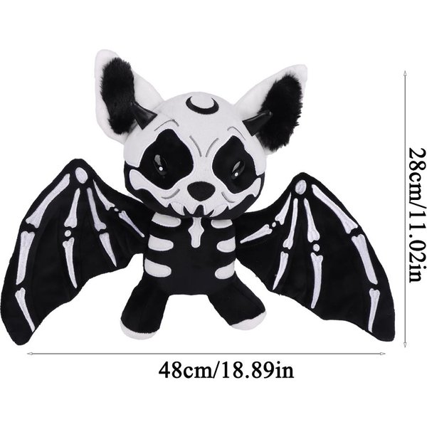 28Cm Halloween Szkielet Nietoperz Pluszowa Zabawka Urocza Wypchana ZwierząTko Lalka WystróJ Domu ŚWiąTeczny Prezent Dla Dzieci DorosłYch 28Cm Czarny-image