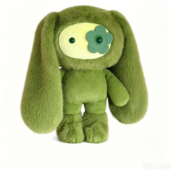 Nuevo Lindo Llavero De Peluche Conejo Juju Ojo De Flor Conejo De Peluche Animales De Orejas Largas Kawaii Colgante Para Bolso Llavero De Coche Juguete Regalo Beige-image