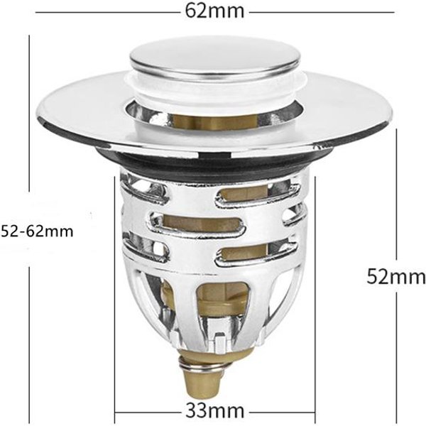 TapóN De DesagüE Para Lavabo De BañO TapóN Fregadero Universal De PresióN TapóN De Agua Filtro Drenaje Anti-ObstruccióN Anti-Olor Accesorios De Lavabo-image