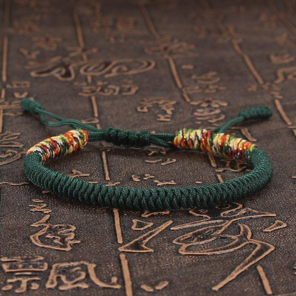 TybetańSka Buddyjska Bransoletka SzczęśCia Unisex Pleciona Czerwona Nić Lina Regulowana WęZeł King Kong Bransoletki Dla Kobiet MężCzyzn Bangles BiżUteria Brown-image