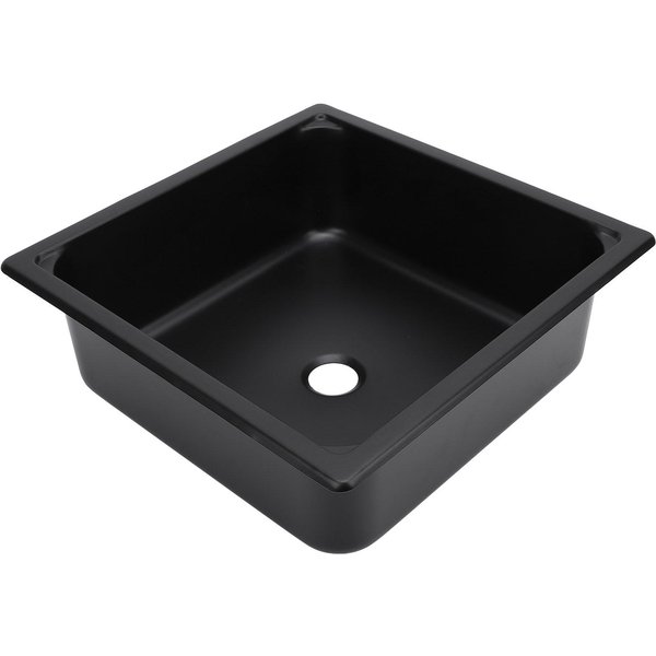 Pojedyncza Komora Zlewu Barowego 13,8 X 13,8 X 4,7 Cala Kwadratowy Zlew Kuchenny Ze Stali Nierdzewnej Z Otworem OdpłYwowym 40Mm Do Przyczepy Kampingowej ŻYwność Black-image