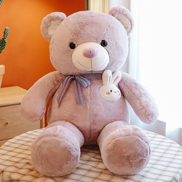 Nowa Kreatywna Zabawka Pluszowy Miś Awokado Lalka Pluszowy DużY Szalik Miś Prezent 100Cm( Beige-image