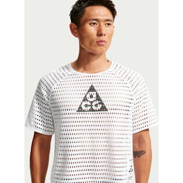 Camisetas De Running Nike ACG Para Hombre Blanco/Negro CarbóN Cuello Redondo Moderado 2XL Gray-image