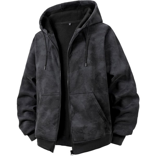Bluzy Z Kapturem MęSkie Bluza Z DłUgim RęKawem Bluza Z Zamkiem BłYskawicznym Bluza Z Kapturem Dla MężCzyzn Odzież Sportowa Slim Fit Casual Jacket S Czarny-image