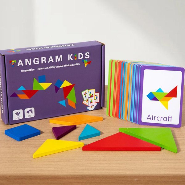 Juguetes De Rompecabezas De Madera Para NiñOs EducacióN Preescolar Montessori Juego Tangram Bloques De ConstruccióN Juego De Rompecabezas De Aprendizaje Juguete De Festival Para NiñOs-image
