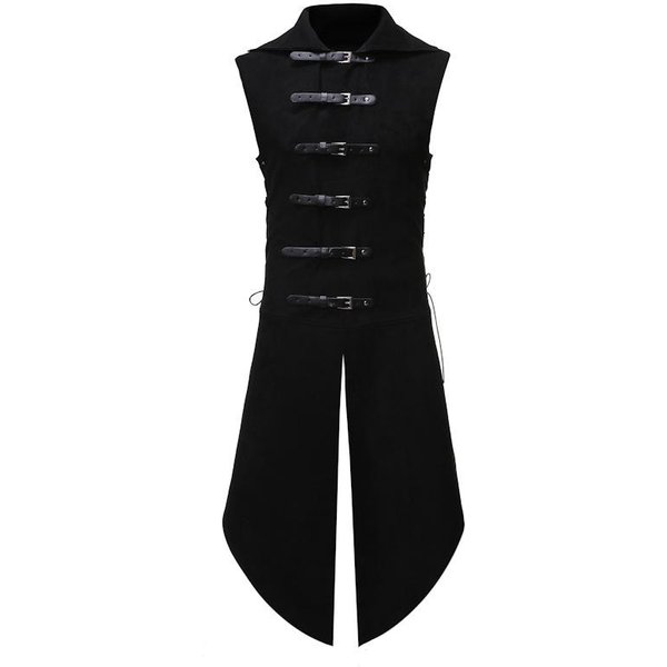 Chaleco De Ante Retro Chaleco Hombre Estilo Vintage Ajustado Chalecos Hombre Sin Mangas Cuello En V Chaleco CáLido XXL Negro-image