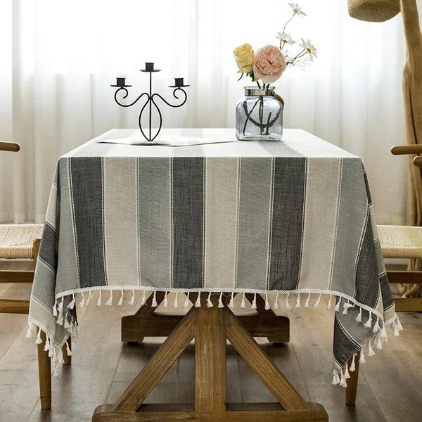 Mantel De Estilo RúStico, Impermeable, Rectangular, De Arpillera, De Lino Y AlgodóN, Para DecoracióN De Mesa De Comedor 100X140Cm-image