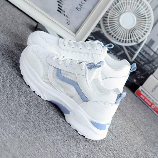 Zapatos Dad Para Mujer Malla Hueca Verano Nuevos VersáTiles Zapatos Blancos PequeñOs Transpirables Planos Suela Gruesa Suaves Casuales Zapatos Deportivos 40 Azul-image