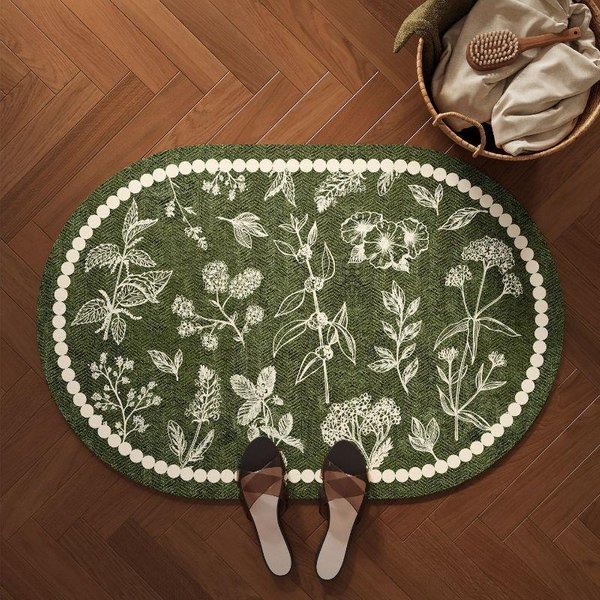 Francuska Florystyczna Mata ŁAzienkowa, ChłOnna AntypośLizgowa SzybkoschnąCa AmortyzująCa Dywanik Pod Prysznic Do Dekoracji Domu 60X90Cm 24X36Inch-image