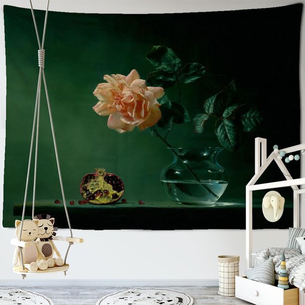 Tapiz Colgante De Pared Pintura Al ÓLeo De Fruta De Cereza Arte PsicodéLico Hippie ImpresióN 3D DecoracióN EstéTica De HabitacióN 95X70Cm-image