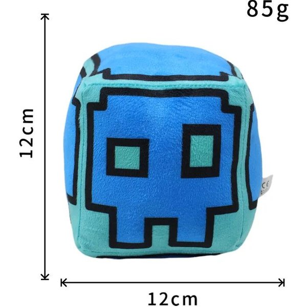 Pluszowe Kostki Geometry Dash MałA Poduszka Pluszowa Lalka Kwadratowy Wisiorek Gra Urocza Dekoracja Domu Prezent Urodzinowy Dla Dzieci-image