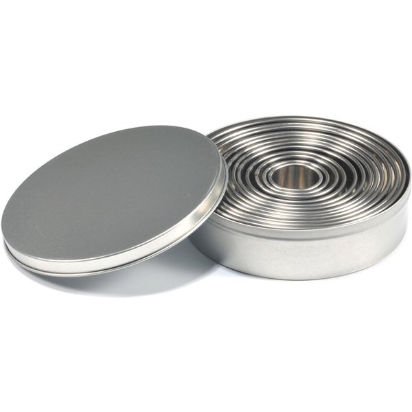 12 Szt. OkrąGłYch Foremek Do Ciastek Ze Stali Nierdzewnej Do Pieczenia Ciasteczek Metalowych Do Masy Cukrowej Gray-image