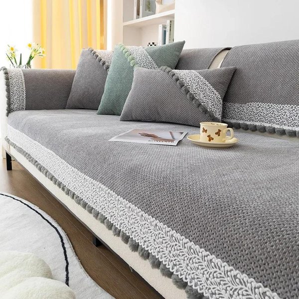 CojíN De Sofá Universal Para Cuatro Estaciones Con Borlas De Bolas CojíN De Sofá Estilo Moderno Simple CojíN De Sofá Para Hogar Sala De Estar Antideslizante 70X70Cm 1Pcs-image