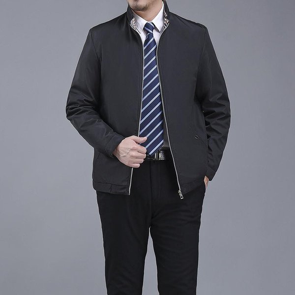 Chaqueta De Cuello Alto Holgada Nueva De OtoñO E Invierno Para Hombres De Mediana Edad Y Mayores, Chaqueta Informal De Negocios Fina Para Hombres 4XL-image