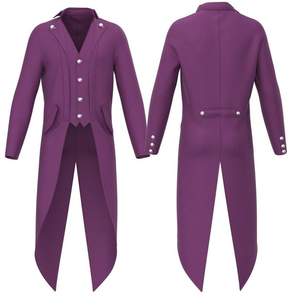 Traje De Chaqué Retro Para Hombre Chaqueta GóTica Steampunk Chaqueta Larga Victoriana Frac Cosplay Masculino Un BotóN Uniforme Golondrina S PúRpura-image