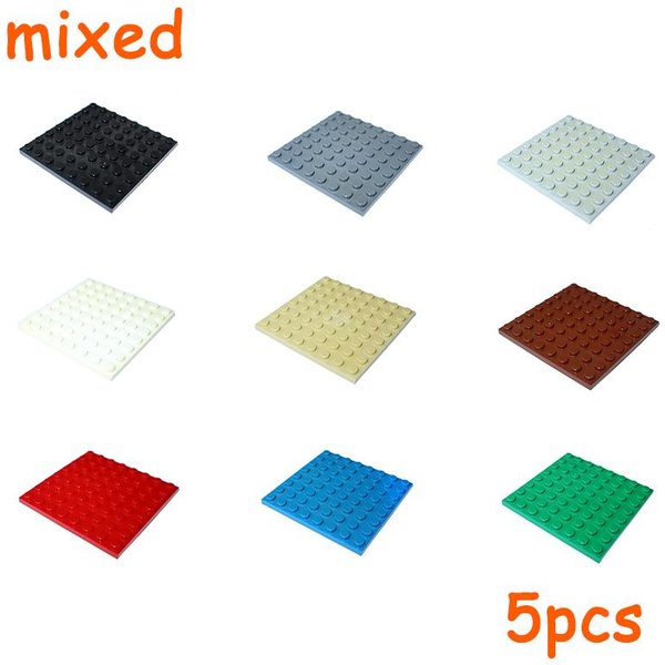 5 Szt. 8X8 Kropka PłYtka 8*8 41539 MOC MontażOwe Klocki DIY Budowlane Figurki CegłY Edukacyjna Kreatywna Zabawka Idealna Dla Dziecka Gray-image