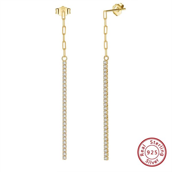 JoyeríA Pendientes De Plata De Ley S925 Alambres Para Pendientes Para SeñOras Pendientes De Circonita 925 Beige-image