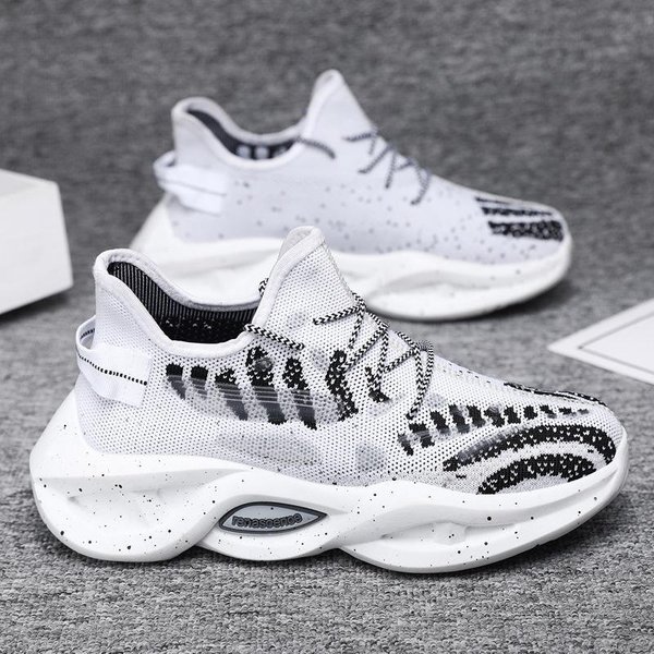 Primavera Y OtoñO, Nuevos Zapatos De Hombre Con Tejido Volador, Zapatos Individuales, Zapatos Casuales, Zapatos Para Correr, Zapatos Deportivos, Zapatos Casuales Que Combinan Con Todo, Zapatos De Moda. 45 Gray-image