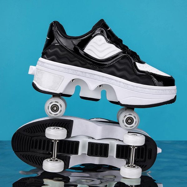Buty Runaway Dla ChłOpcóW Na Czterech KółKach Buty DziecięCe Wersja Dla UcznióW 6-15 Lat Rolki Buty Sportowe Buty Dla DorosłYch Na KółKach DziewczęTa 43-image