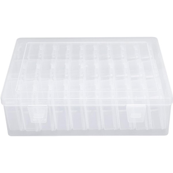 Contenedores De Almacenamiento De Cuentas PequeñAs De PláStico Cajas Transparentes Con Tapa Con Bisagras Etiquetas RectáNgulo Estuche Para Suministros De Manualidades White-image