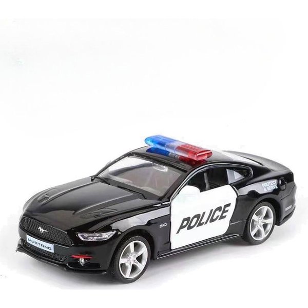 1:36 Mustang SamochóD Policyjny Metalowy Model Sportowego Samochodu Odlewany Metalowy Model Zabawkowy Symulacja Prezenty Dla Dzieci-image