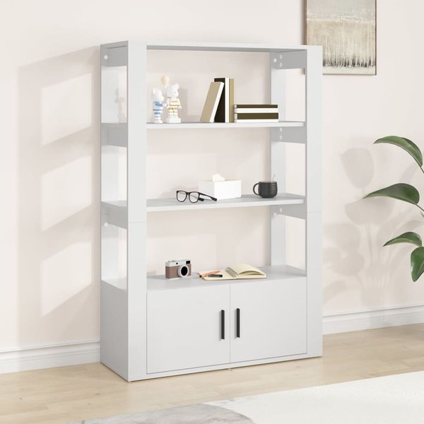 Vidaxl Armario, Blanco, 80X30X119,5 Cm, Material Derivado De La Madera-image