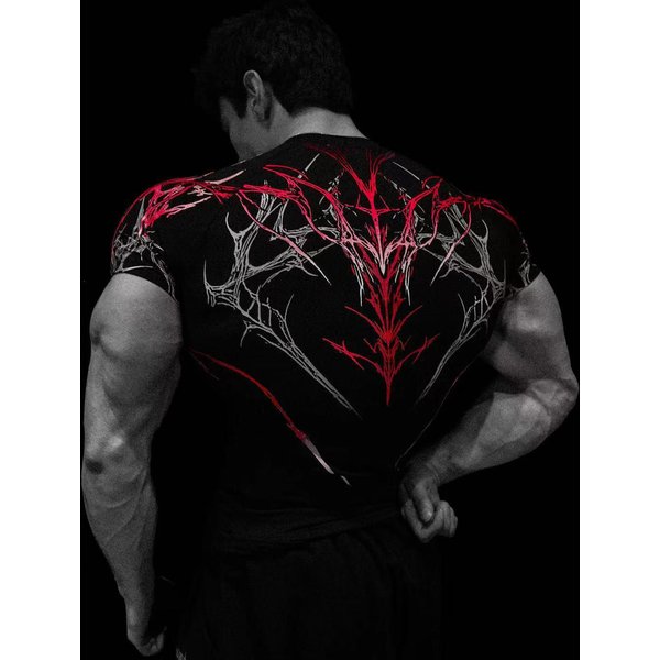 Camiseta De Fitness De Secado RáPido Para Hombre Breathedivinity - Transpirable, Alta Elasticidad, Manga Corta De CompresióN. Small Blanco/Negro-image