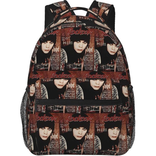Ville Valo HIM Band Mochilas NiñOs NiñAs Mochila Escolar NiñOs Bolsas Escolares Dibujos Animados Mochila De Viaje Bolso De Hombro Gran Capacidad One Size-image