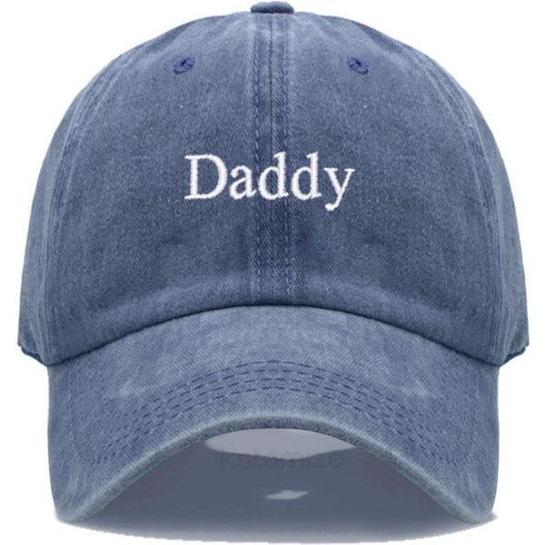 Wyszywana Czapka Baseballowa 'Daddy' Dla Kobiet MężCzyzn Modna Regulowana MięKka BawełNiana Czapka Taty Unisex Klasyczne Czapki Golfowe Gray-image