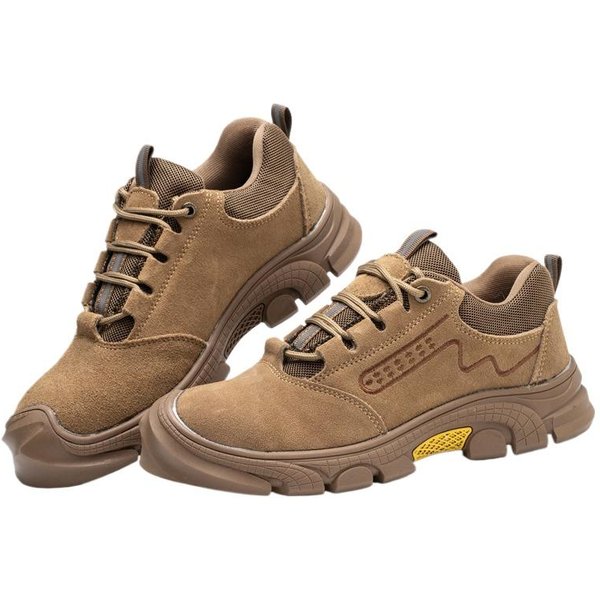 Buty Robocze Antyprzebiciowe I AntypośLizgowe, Buty Spawalnicze MęSkie, AntypośLizgowe I Ognioodporne, Buty Robocze Odporne Na ZużYcie 46 Brown-image