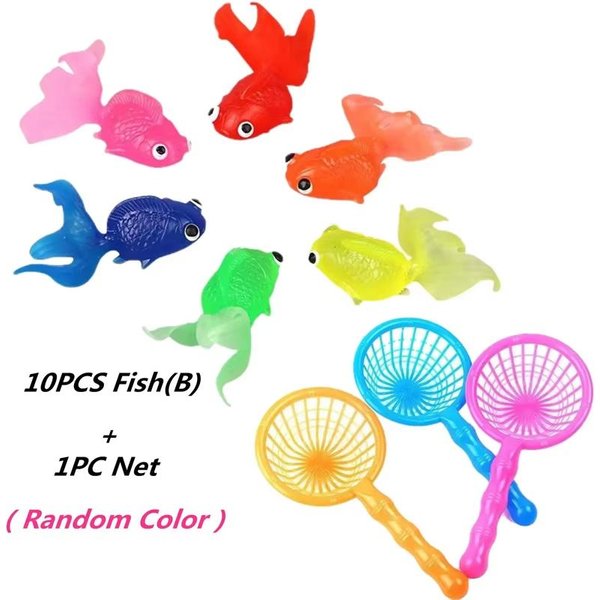 Peces Dorados Artificiales De Acuario Peces De Goma Falsos Adorno De Peces Flotantes En Movimiento Realistas Juegos De Agua Para BañO Para NiñOs PequeñOs Red-image