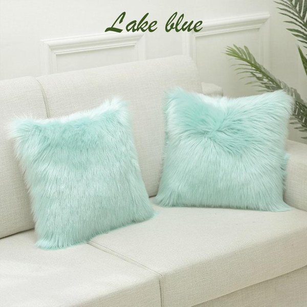 Funda De CojíN Suave De Felpa 45X45Cm Pelo Largo Esponjoso Funda De Almohada Para Sofá Fundas De CojíN Decorativas Para Sala De Estar Dormitorio DecoracióN Del Hogar 45X45Cm-image
