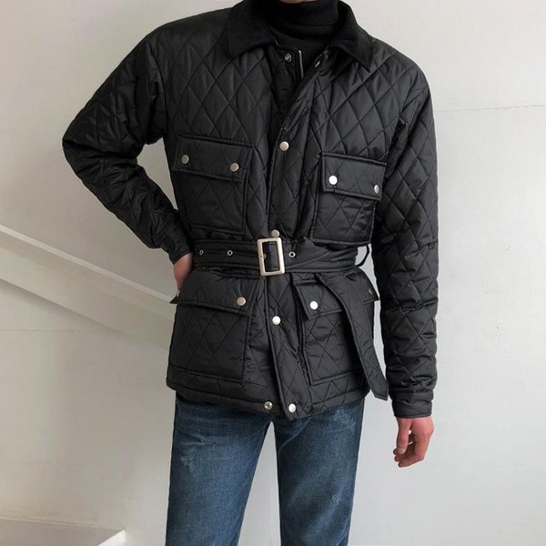 MęSkie Zimowe PłAszcze BawełNiane W Modnym KoreańSkim Stylu Zimowe Pogrubione PłAszcze Plus Aksamitne Kurtki BawełNiane 2XL Gray-image