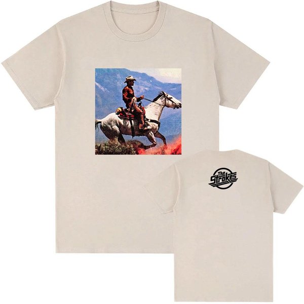 The Strokes Reality Awaits Camiseta Verano AlgodóN Manga Corta Camiseta Masculina Unisex Streetwear Holgada Casual Cuello Redondo Moda Camisetas Superior XL-image