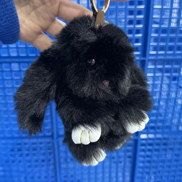 Uroczy Puszysty Pompon Z Futra KróLika Dekoracja Do Torby MięKki Pluszowy Akcesoria Urok Do Torebki Prezentowej-image