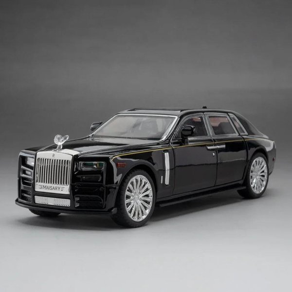 1:Model Samochodu Zabawka Rolls Royce Phantom Skala 1:24 Metal Diecast ŚWiatłO DźWięK Otwierane Drzwi Amortyzacja Kolekcja PojazdóW Prezenty-image
