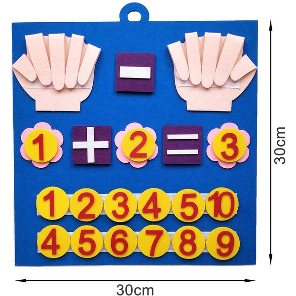 Juguete De MatemáTicas Con NúMeros De Fieltro Para NiñOs, Juguetes Montessori Para Contar, Aprendizaje Temprano Para NiñOs PequeñOs, Desarrollo De Inteligencia, 30 X 30 Cm-image