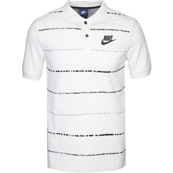 MęSka Koszulka Polo Z KróTkim RęKawem W Paski Z Nadrukiem Logo Nike Polo Shirts BiałA 833884-100 XXL White-image