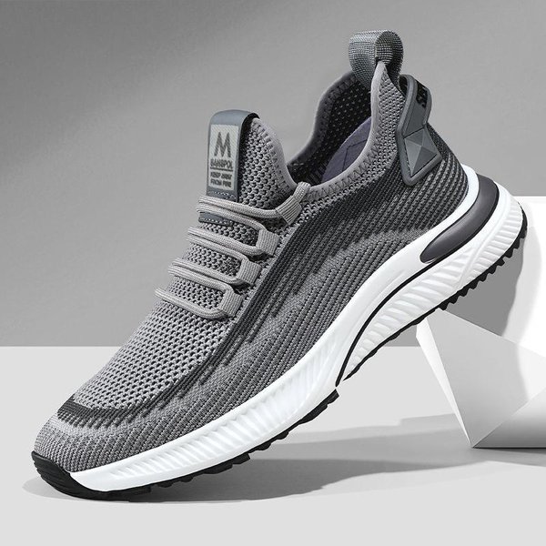 Zapatos Casuales Deportivos Para Hombre Transpirables Suela Blanda Casual Nuevo Tejido Volador De Una Capa Zapatillas De Estudiante Para Hombre 44-image
