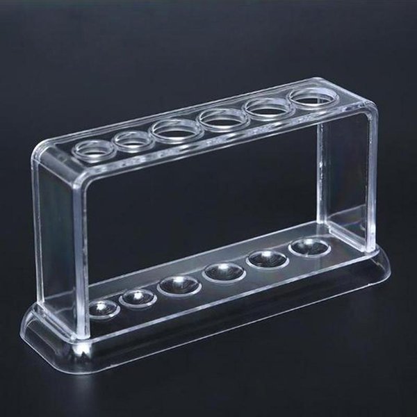 Przezroczysty Plastikowy Stojak Na ProbóWki 6 OtworóW Stojak Laboratoryjny PółKa 16,7*8*3Cm One Size Gray-image