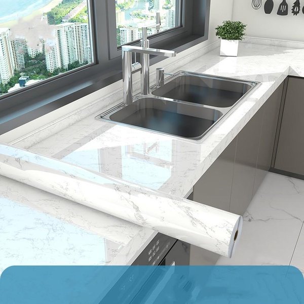 Papel Tapiz Autoadhesivo Impermeable A Prueba De Aceite Para Cocina, Pegatinas De Azulejos De MáRmol De ImitacióN De Alta Temperatura 60Cm*20M-image
