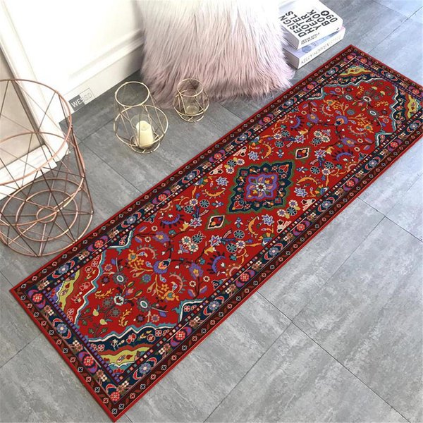 Bohemia Runner Dywan Perski Etniczne Maty Kuchenne Na PodłOgę AntypośLizgowy Zmywalny Dywan Retro Mata Nocna PrzedpokóJ Mata łAzienkowa 40X60Cm Gray-image