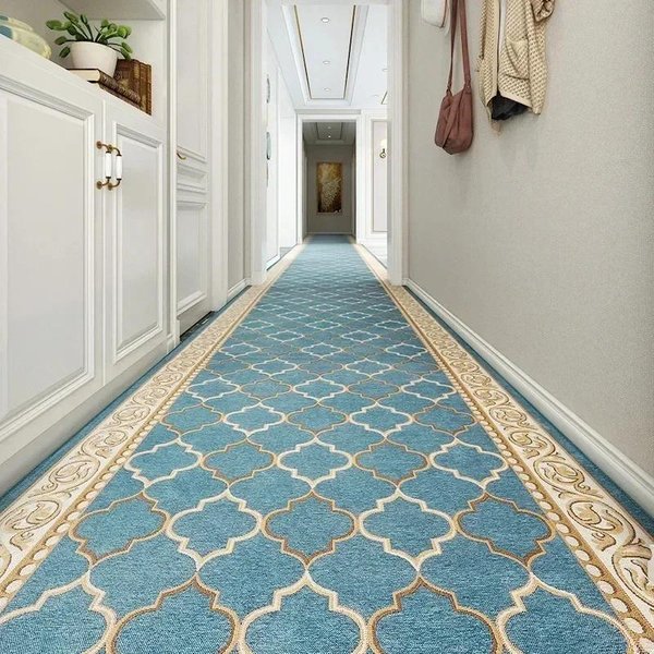 Alfombra De Pasillo De Estilo Europeo, DecoracióN De Pasillo, Alfombra De Lujo Para Pasillo, Pasillo Largo, Alfombrillas Antideslizantes Para Puerta 50X200Cm-image