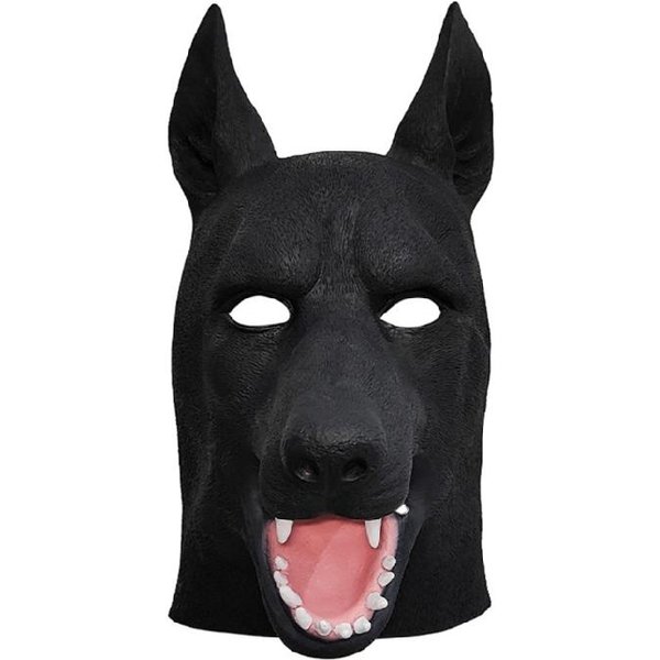 Zabawna Czarna Maska Na Całą GłOwę Psa Dla DorosłYch, Unisex, Zabawna Maska ZwierzęCa Lateksowa, Nakrycie GłOwy, Akcesoria Do Kostiumu Na Imprezę Halloween, Cosplay 1 Czarny-image