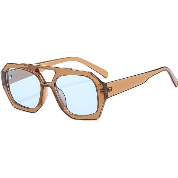 Gafas De Sol Retro Para Mujer Con Doble Puente Montura Grande Leopardo MarróN Degradado Gafas De Sol De Moda DiseñAdor Gafas De Sol Para Hombre As Shown-image