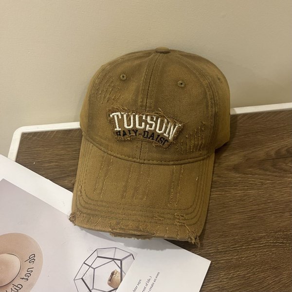 Gorra De BéIsbol Retro Vieja Desgastada Para Hombres Y Mujeres VersióN Coreana Bordada De AlgodóN Acolchado Moda Y VersáTil Para Mostrar Cara PequeñA M(56-58Cm) Brown-image