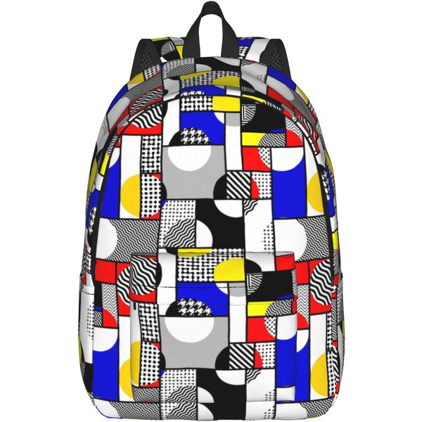 Piet Mondrian De Stijl Plecak Nastolatka Z Kieszenią Uczeń Turystyka PodróżNy Plecak Na Co Dzień Dla MężCzyzn Kobiet Torba Na Ramię College S-image