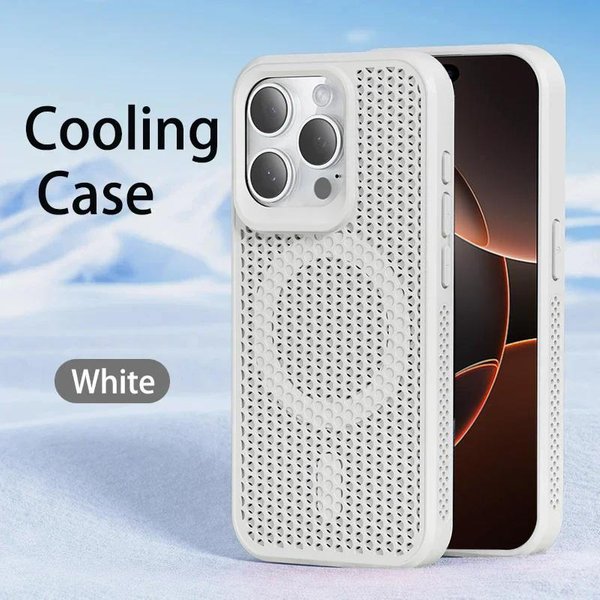 Etui Na Telefon Do łAdowania Bezprzewodowego Magsafe Dla Iphone 16 14 13 12 11 15 Pro Max 16 Plus Odprowadzanie CiepłA OddychająCy Pokrowiec Magnetyczny For Iphone 13 Gray-image